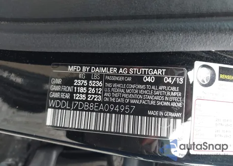 2014 Mercedes-Benz Cls 550 from USA, damaged, VIN WDDLJ7DB8EA094957